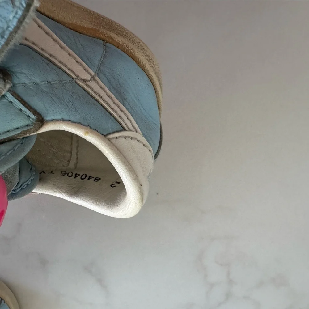 Vintage Y2K Nike Toddler Blue Leather Sneakers Size 2